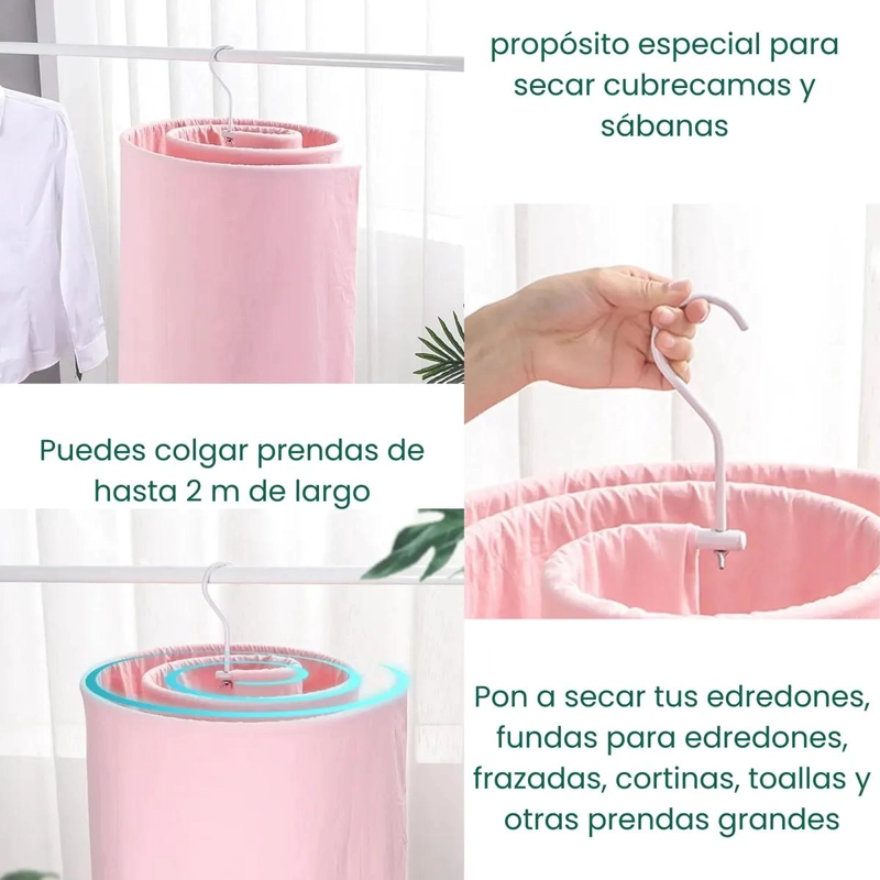COLGADOR ESPIRAL PARA SECAR SABANAS Y ROPA DE CAMA PACK 2 UNIDADES - 5