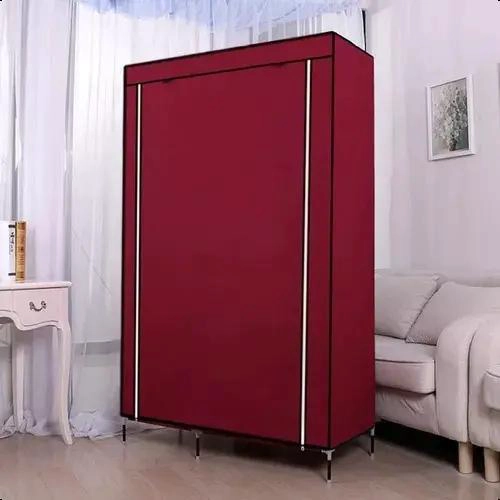 GUARDA ROPA ARMABLE GRANDE CON ORGANIZADORES COLOR BURDEOS PARA DORMITORIO - 4