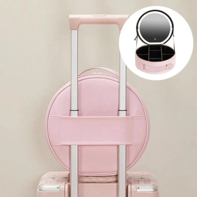 ESTUCHE DE MAQUILLAJE CON ESPEJO LED Y PORTA BROCHAS INTEGRADO - 4