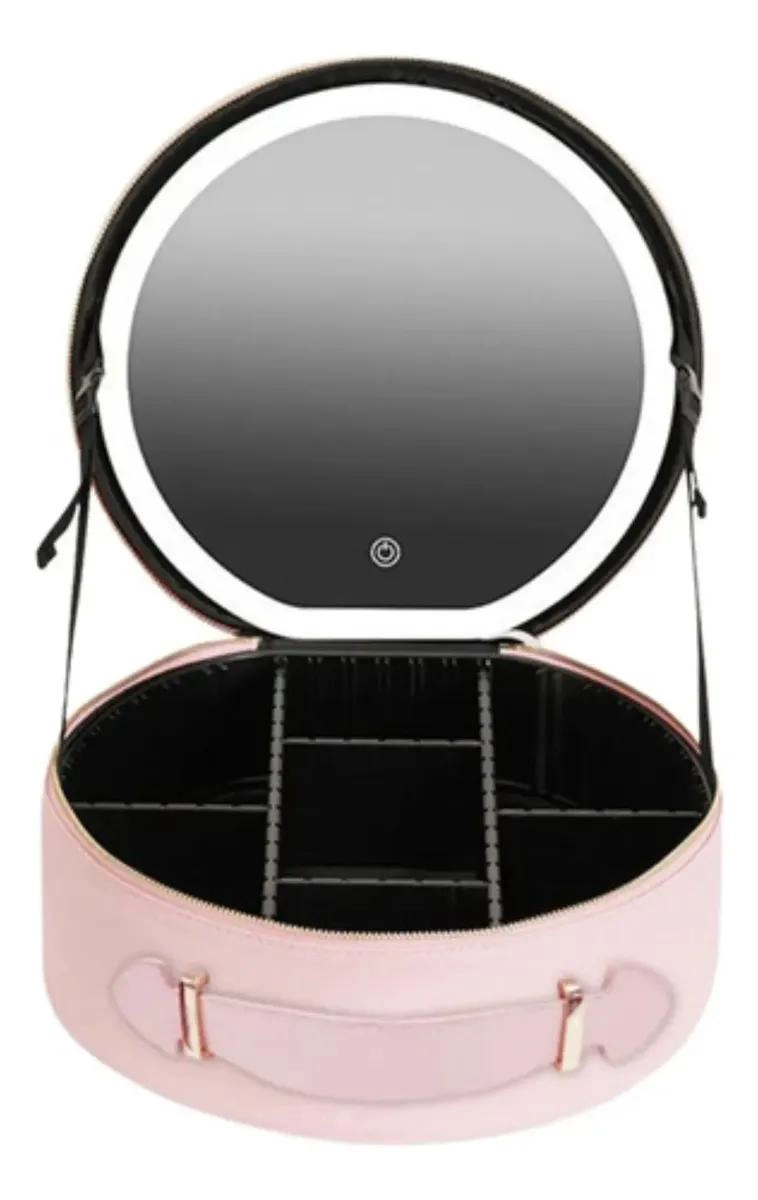 ESTUCHE DE MAQUILLAJE CON ESPEJO LED Y PORTA BROCHAS INTEGRADO - 5