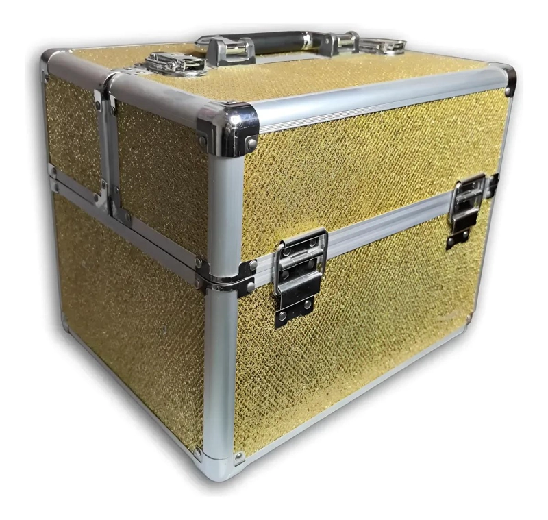 MALETIN PORTACOSME TICO DE ALUMINIO CON MULTIPLES COMPARTIMIENTOS ORGANIZADORES - 1