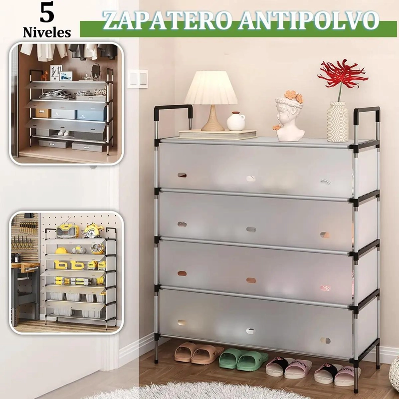 ORGANIZADOR DE ZAPATOS CON REPISA PARA CLOSET Y MUEBLE MULTIUSOS - 2
