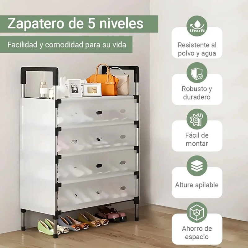 ORGANIZADOR DE ZAPATOS CON REPISA PARA CLOSET Y MUEBLE MULTIUSOS - 4