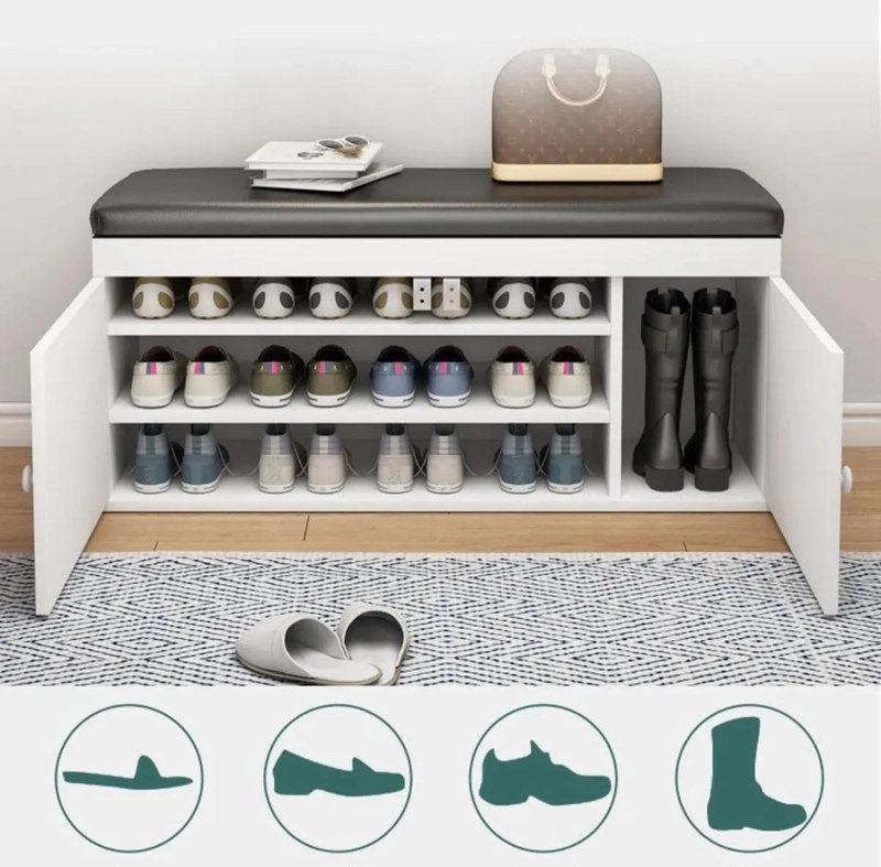 BANCO ZAPATERO COMPACTO PARA PROBADORES CON DIMENSIONES 35X80X32 CM - 4