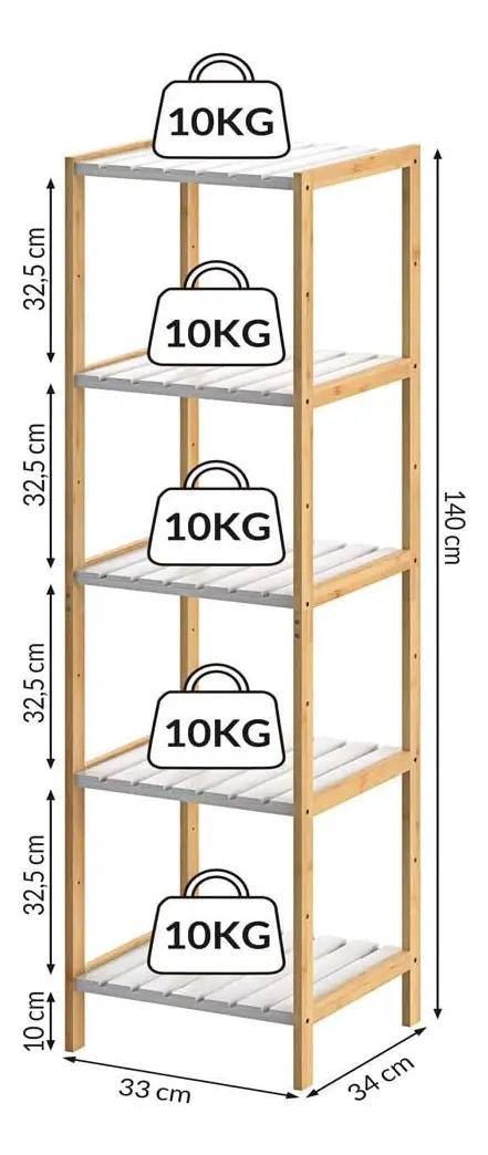 ESTANTE ORGANIZADOR DE BAMBU PARA COCINA Y BAÑO CON DISEÑO ELEGANTE - 5