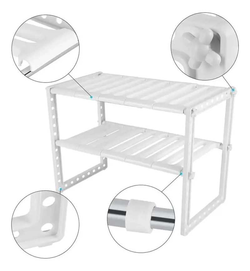 REPISA ORGANIZADORA EXTENSIBLE DE HIERRO PARA COCINA RESISTENTE Y FUNCIONAL - 2