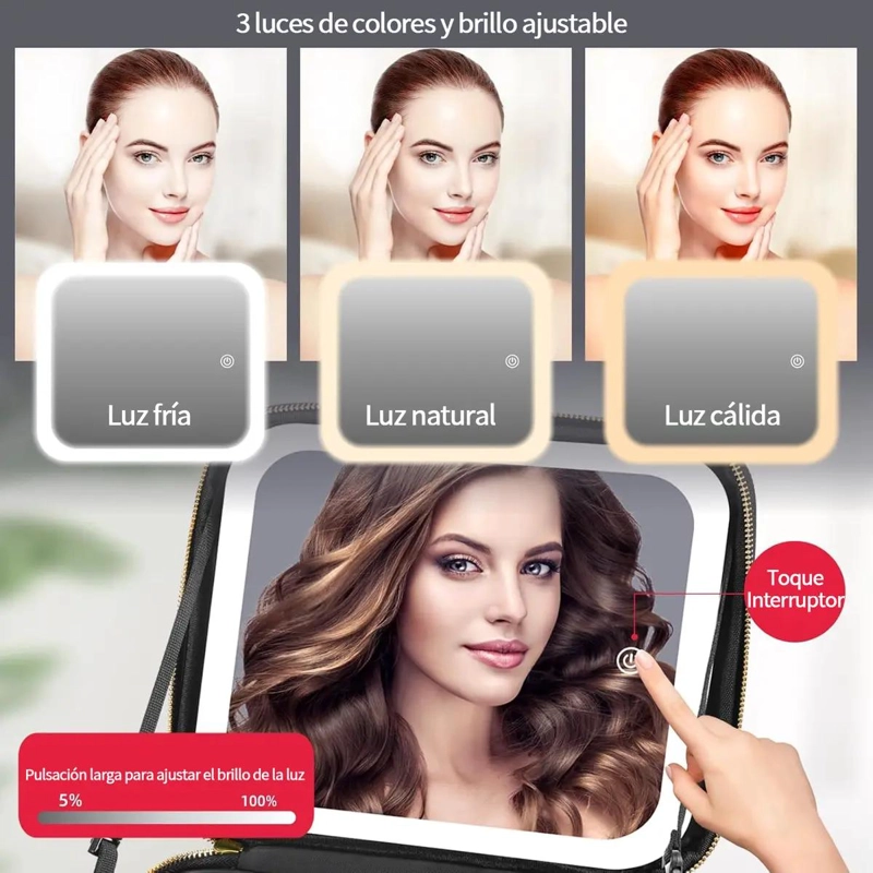 ESTUCHE PROFESIONAL PARA MAQUILLAJE Y COSME TICOS CON ESPEJO INTEGRADO - 3