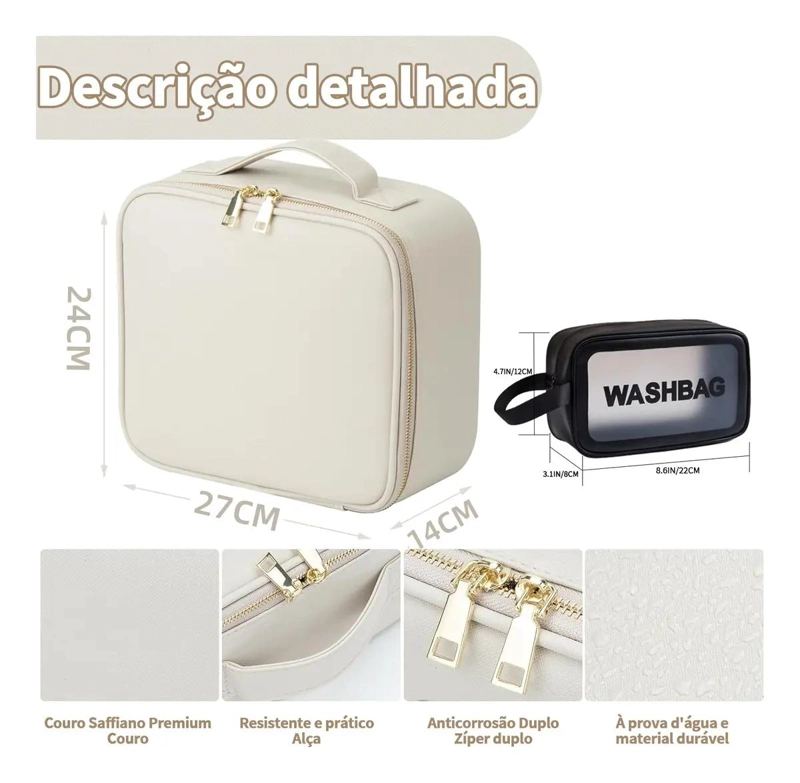 ESTUCHE PROFESIONAL PARA MAQUILLAJE Y COSME TICOS CON ESPEJO INTEGRADO - 5
