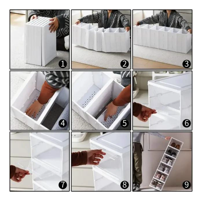 ZAPATERA PLEGABLE CON 6 NIVELES PARA ALMACENAMIENTO DE CALZADO - 5