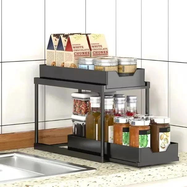 ESTANTE ORGANIZADOR DE COCINA CON 2 NIVELES PARA ALMACENAMIENTO - 3