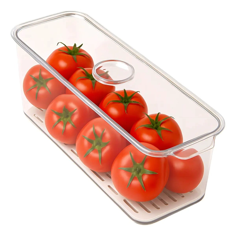 ORGANIZADOR RECTANGULAR PARA REFRIGERADOR CON TAPA TRANSPARENTE - 1