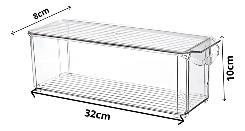 ORGANIZADOR RECTANGULAR PARA REFRIGERADOR CON TAPA TRANSPARENTE - 4