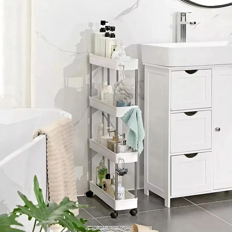 CARRO ORGANIZADOR ESTRECHO DE COCINA CON 4 NIVELES Y RUEDAS - 4