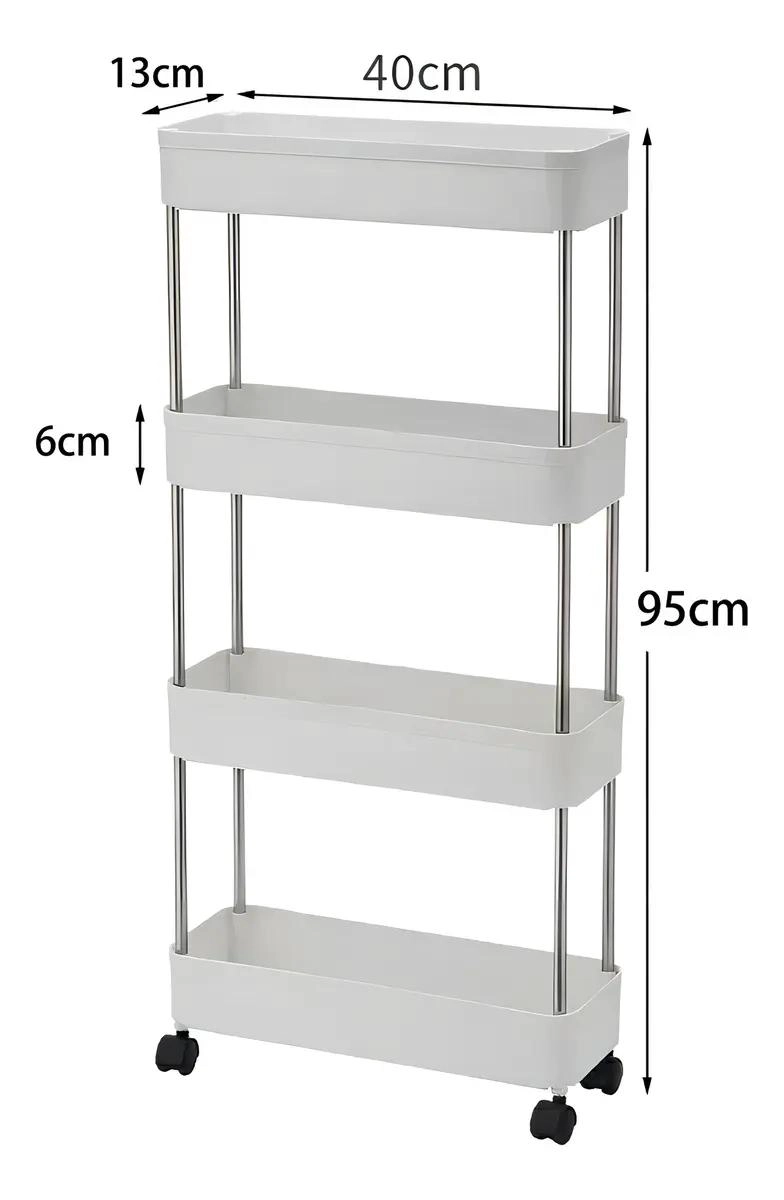CARRO ORGANIZADOR ESTRECHO DE COCINA CON 4 NIVELES Y RUEDAS - 5