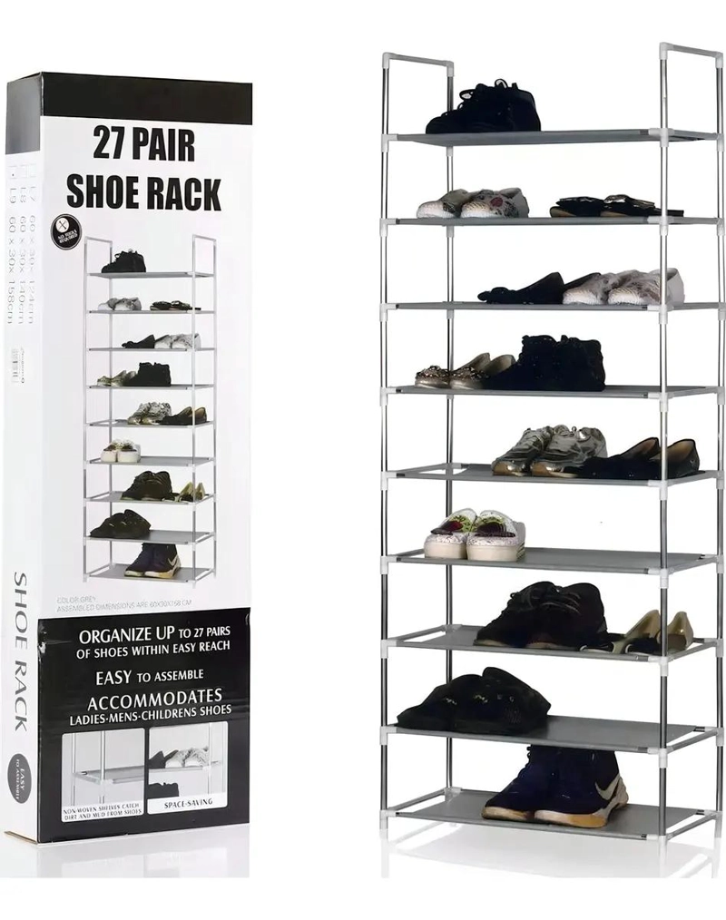 ZAPATERO METALICO CON 9 NIVELES PARA 27 PARES DE CALZADO - 4