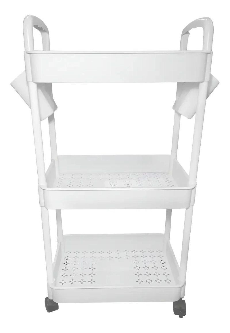 CARRITO ORGANIZADOR MULTIUSO CON RUEDAS Y ASAS DE 3 NIVELES BLANCO - 1
