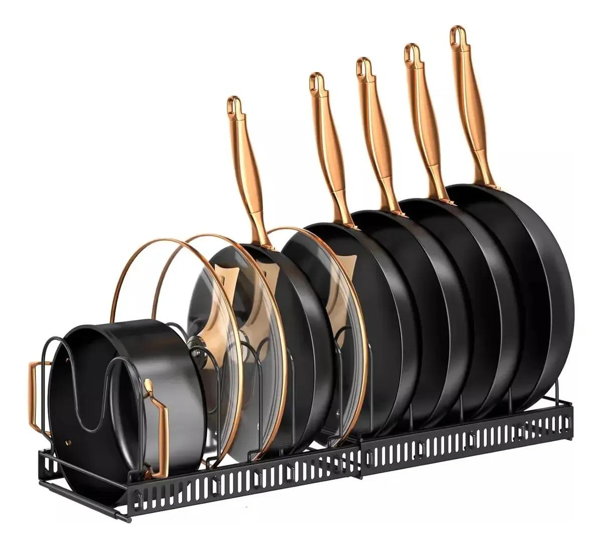 RACK ORGANIZADOR EXPANDIBLE PARA TAPAS DE OLLAS Y MENAJE DE COCINA - 1