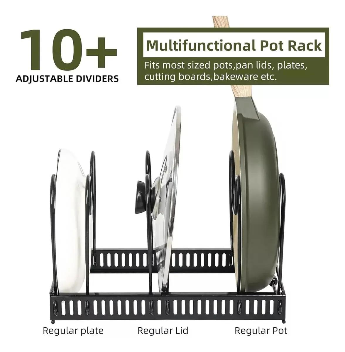 RACK ORGANIZADOR EXPANDIBLE PARA TAPAS DE OLLAS Y MENAJE DE COCINA - 2