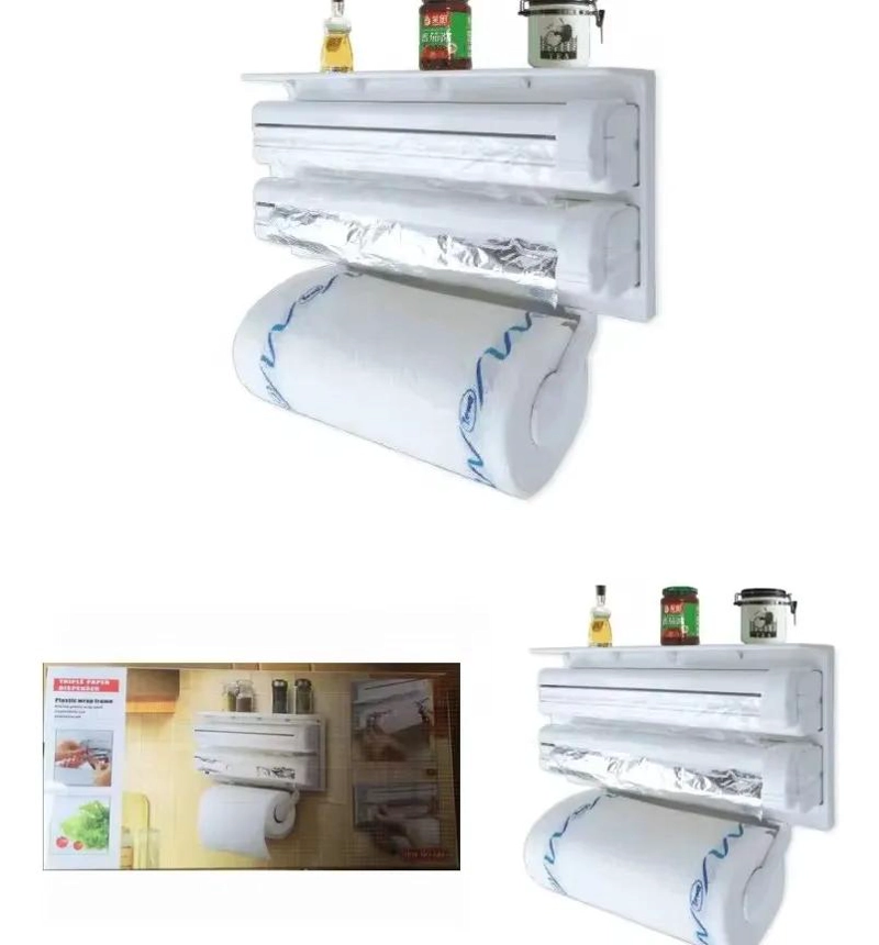 ORGANIZADOR MULTIFUNCIONAL PARA PAPEL TOALLA, FILM Y ALUMINIO DE COCINA - 4