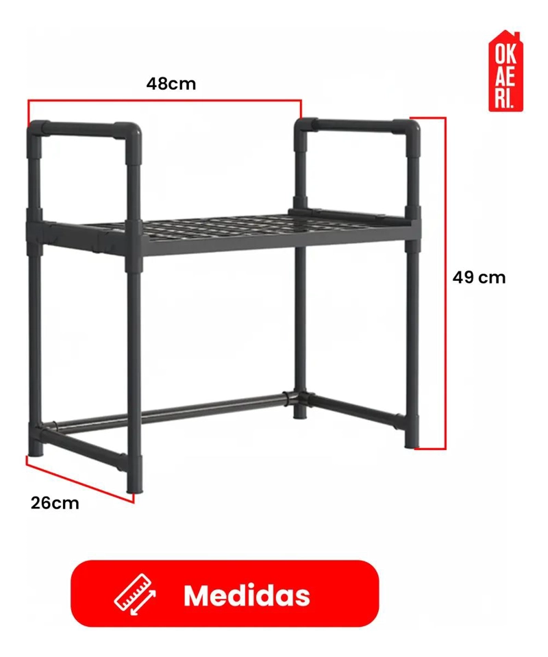 ESTANTE ORGANIZADOR DE COCINA PARA MICROONDAS DE 2 NIVELES - 2