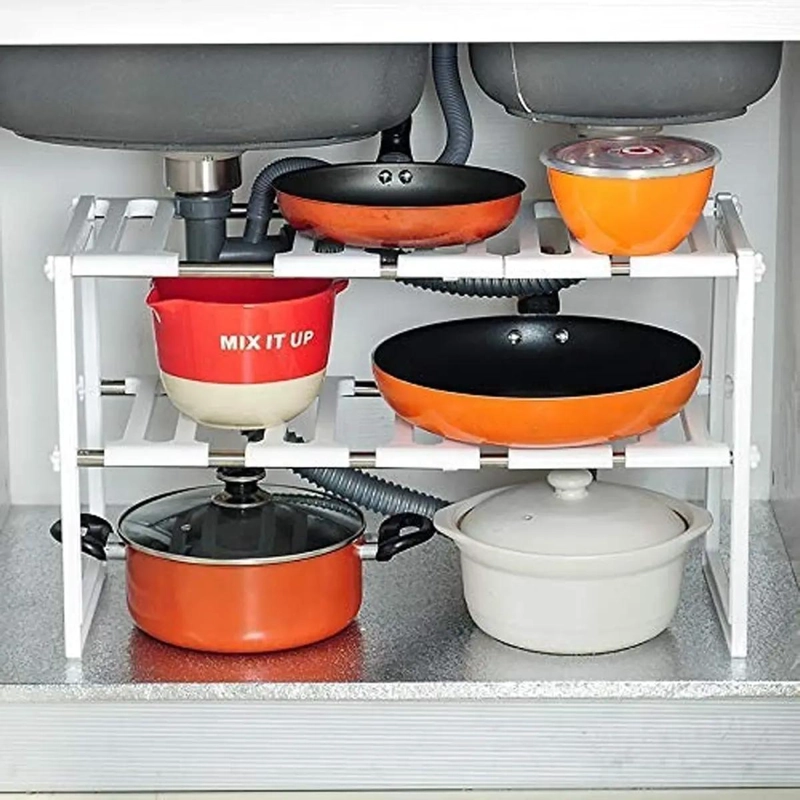 ORGANIZADOR BAJO MESADA EXPANDIBLE BLANCO 50 A 70 CM - 2