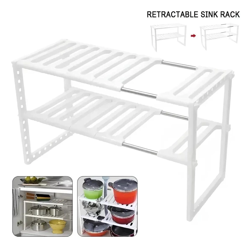 ORGANIZADOR BAJO MESADA EXPANDIBLE BLANCO 50 A 70 CM - 5