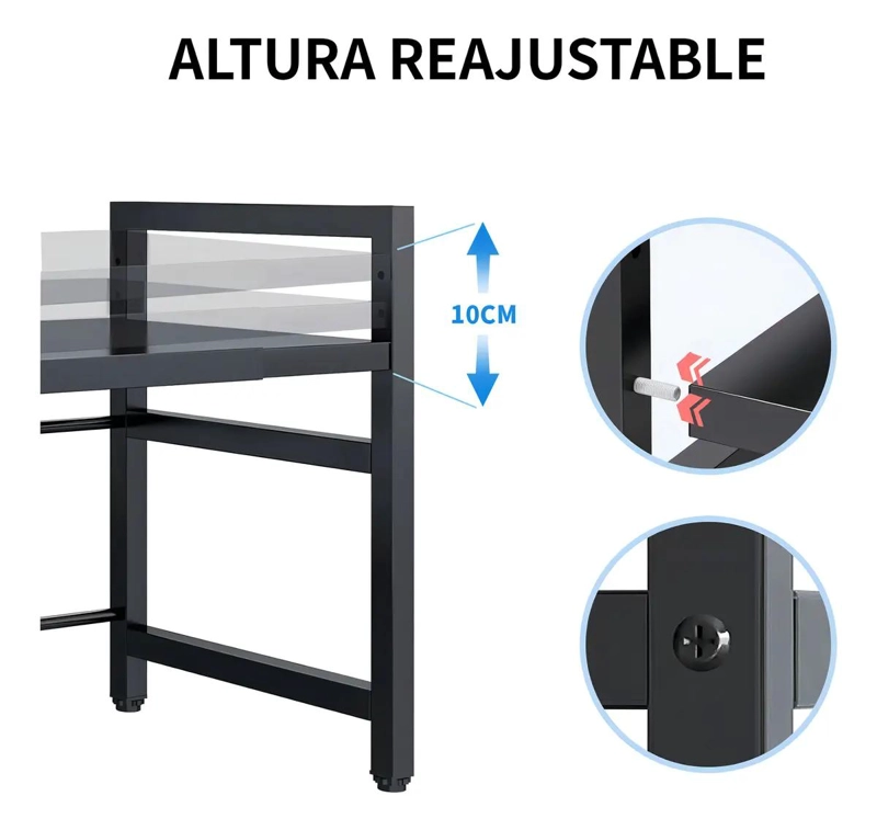 ESTANTE EXTENSIBLE DE HIERRO AJUSTABLE PARA ORGANIZAR MICROONDAS - 3