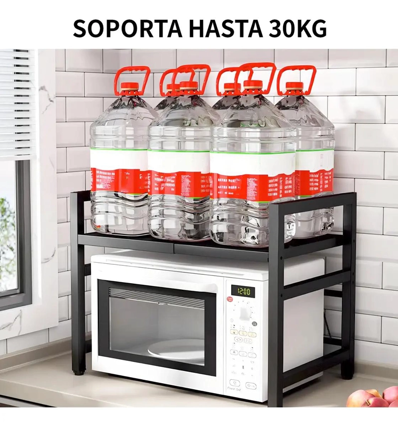 ESTANTE EXTENSIBLE DE HIERRO AJUSTABLE PARA ORGANIZAR MICROONDAS - 4