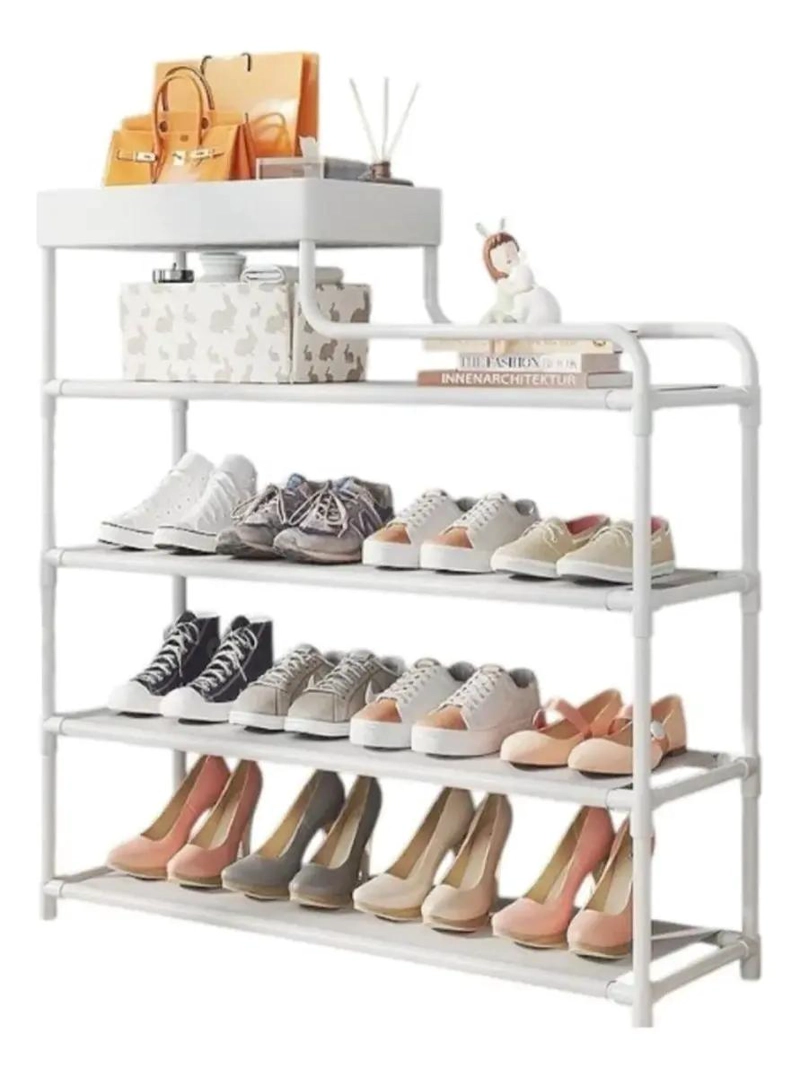 ESTANTE ORGANIZADOR METALICO PARA ZAPATOS CON 5 NIVELES Y CAPACIDAD PARA 12 PA - 1