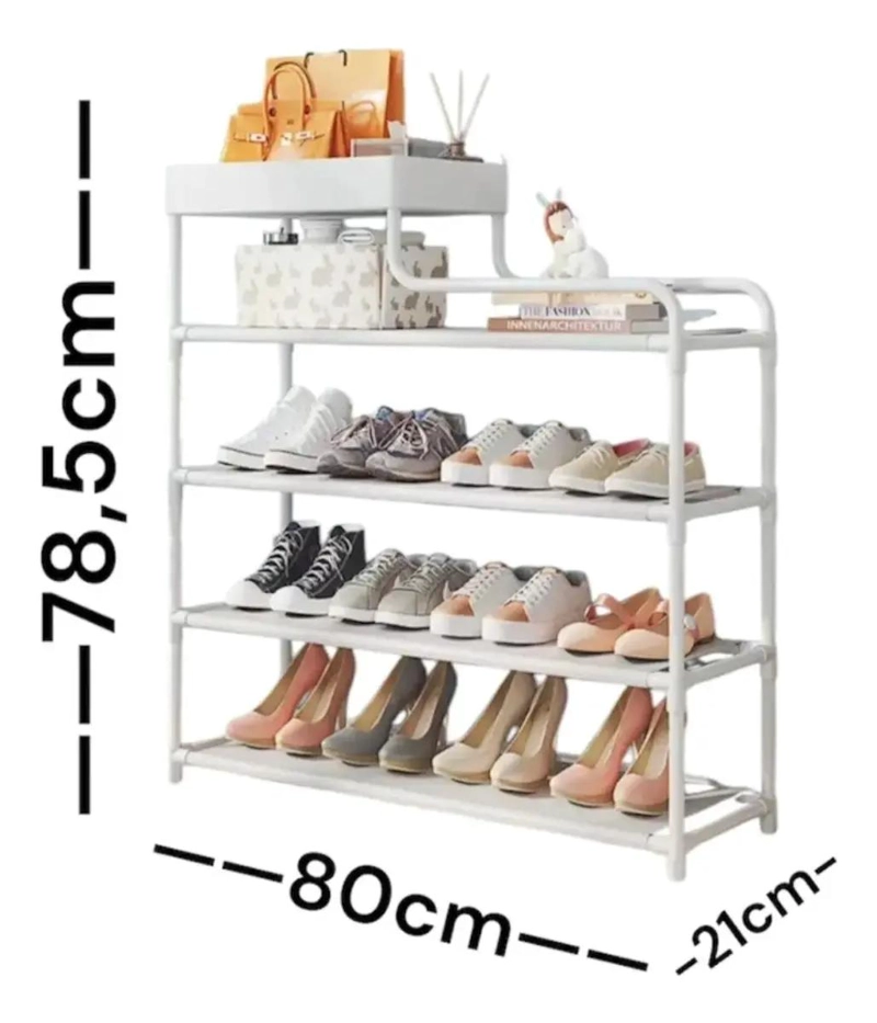 ESTANTE ORGANIZADOR METALICO PARA ZAPATOS CON 5 NIVELES Y CAPACIDAD PARA 12 PA - 2