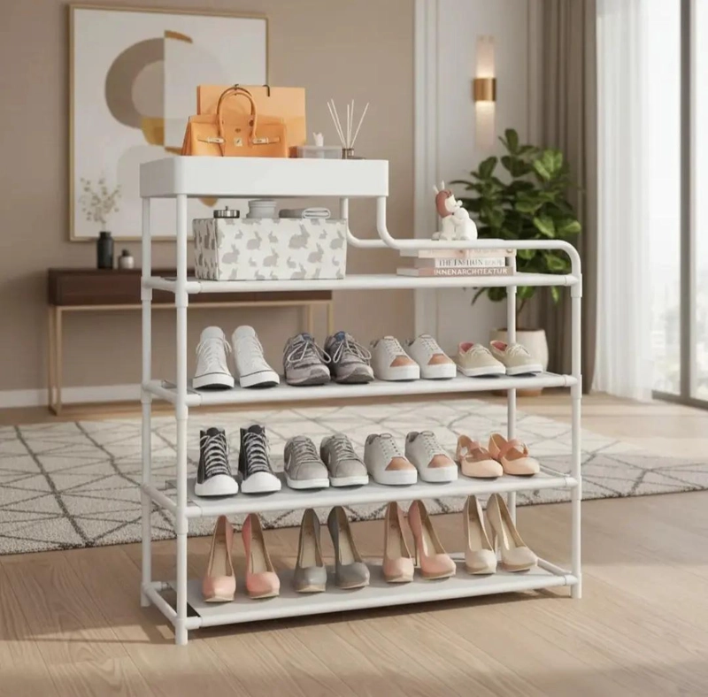 ESTANTE ORGANIZADOR METALICO PARA ZAPATOS CON 5 NIVELES Y CAPACIDAD PARA 12 PA - 3