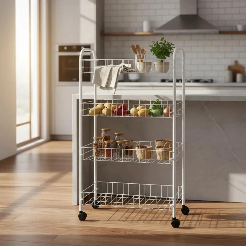 CARRITO ORGANIZADOR DE COCINA CON 4 NIVELES MULTIUSO PARA VERDURAS - 1