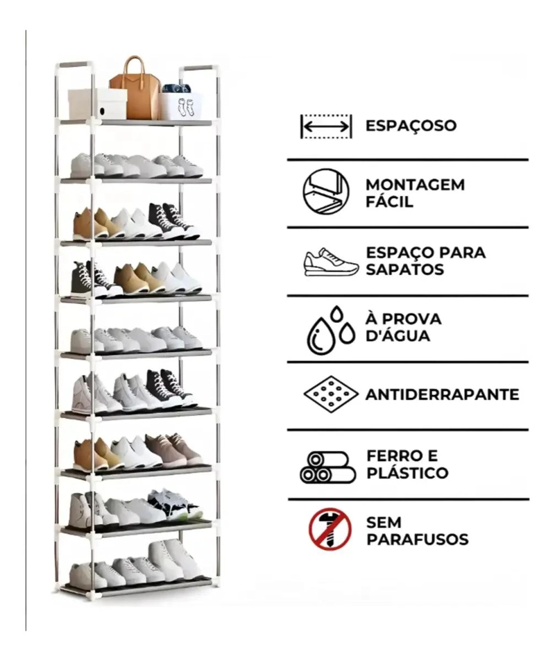 ORGANIZADOR VERTICAL PARA ZAPATOS CON CAPACIDAD PARA 27 PARES Y 9 NIVELES - 3