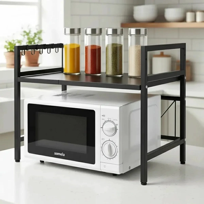 ESTANTE EXTENSIBLE DE ACERO REFORZADO PARA MICROONDAS Y COCINA - 1