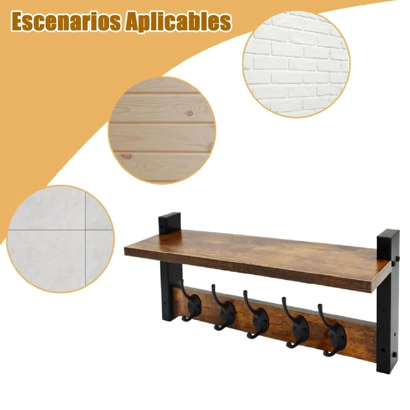 ESTANTE DE PARED CON PERCHERO Y REPISA PARA ORGANIZACION - 3