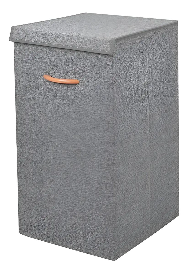 CAJA ORGANIZADORA PLEGABLE DE LINO GRIS CON TAPA CAPACIDAD 78 LITROS - 2