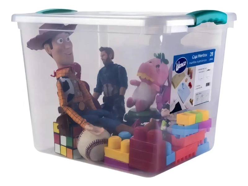 CAJA ORGANIZADORA MULTIUSOS TRANSPARENTE CON CAPACIDAD DE 28 LITROS - 1
