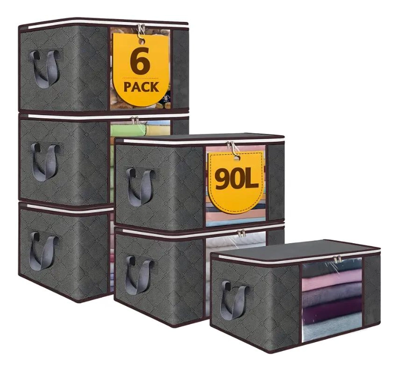 SET DE 6 BOLSAS ORGANIZADORAS DE TELA REFORZADA CON VENTANA 90L - 1