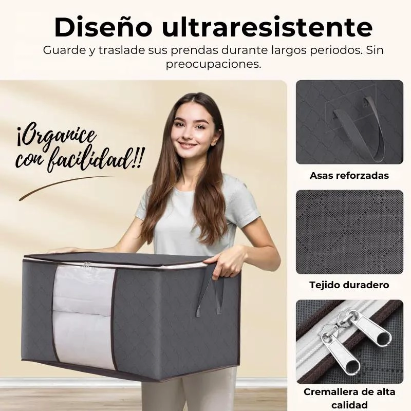 SET DE 6 BOLSAS ORGANIZADORAS DE TELA REFORZADA CON VENTANA 90L - 4