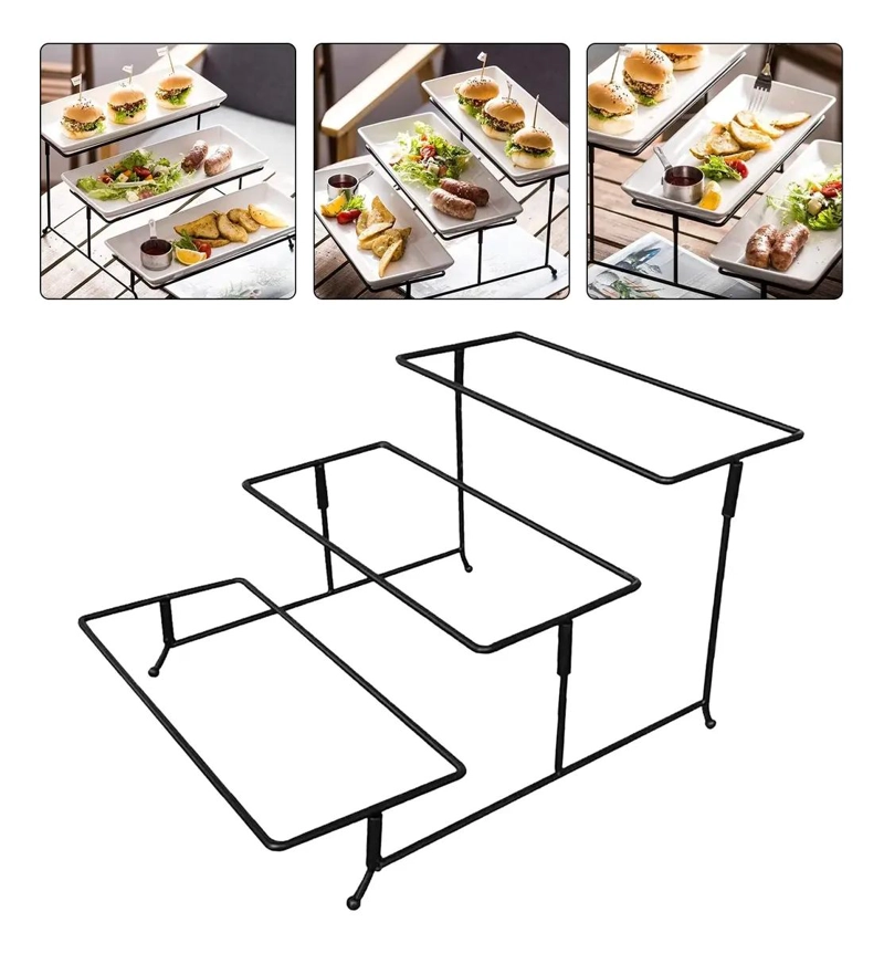 SOPORTE METALICO DE 3 NIVELES PARA EXHIBICION Y ORGANIZACION DE ALIMENTOS - 1