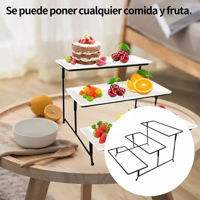 SOPORTE METALICO DE 3 NIVELES PARA EXHIBICION Y ORGANIZACION DE ALIMENTOS - 3