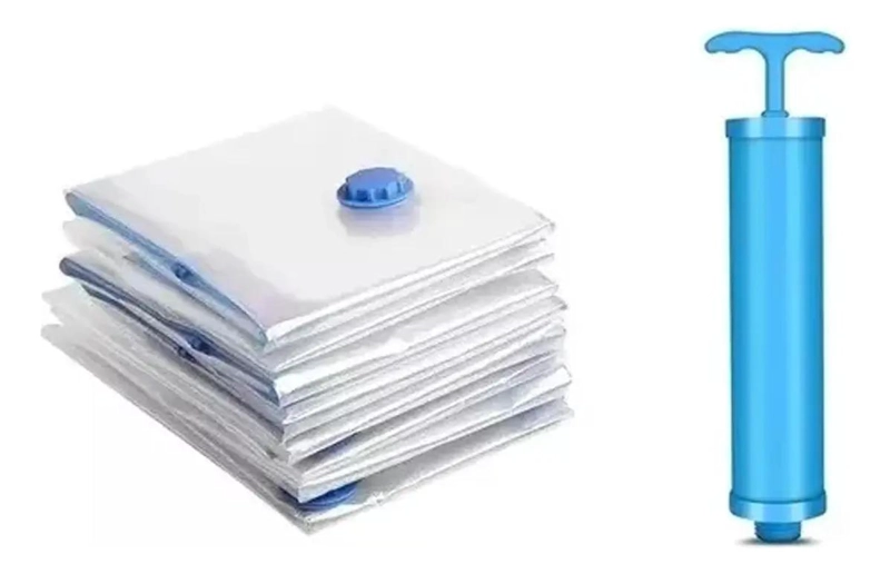 SET DE 12 BOLSAS ORGANIZADORAS AL VACIO CON BOMBA MANUAL PARA AHORRO DE ESPACIO - 1