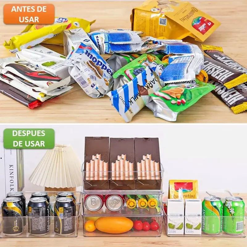 SET DE 6 ORGANIZADORES PARA REFRIGERADOR Y DESPENSA EN COLORES VARIADOS - 4