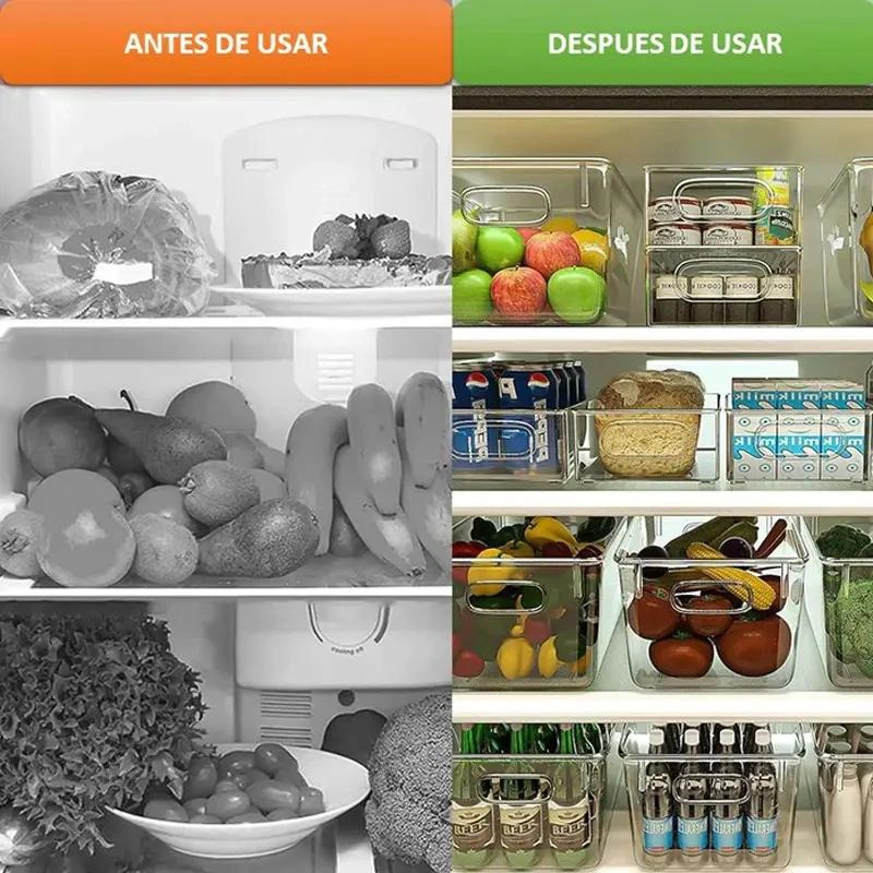 SET DE 6 ORGANIZADORES PARA REFRIGERADOR Y DESPENSA EN COLORES VARIADOS - 5