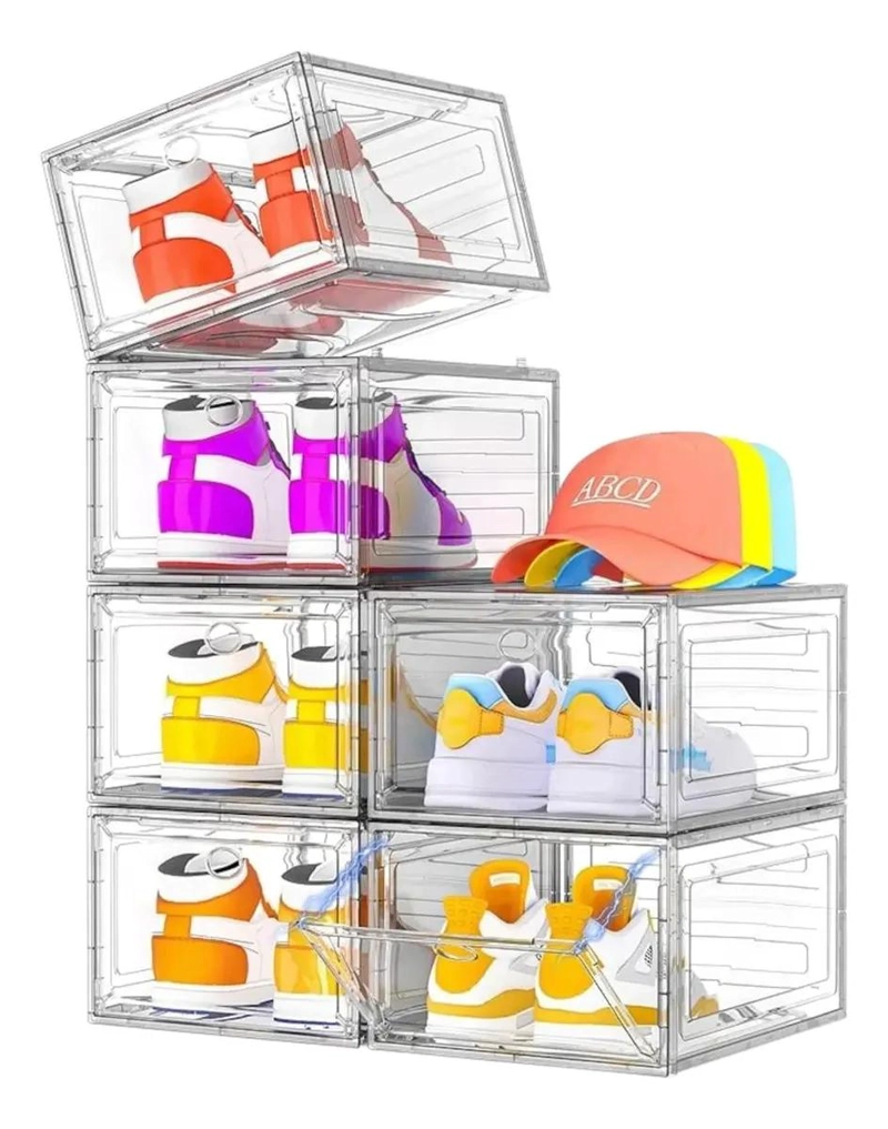 CAJA ORGANIZADORA APILABLE TRANSPARENTE PARA ZAPATOS Y MAQUILLAJE - 1