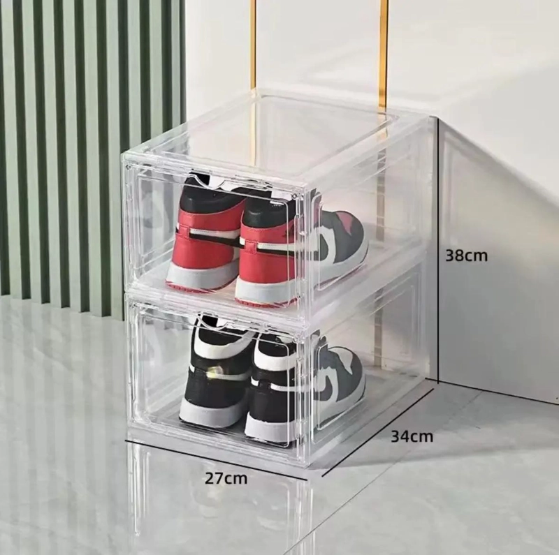 CAJA ORGANIZADORA APILABLE TRANSPARENTE PARA ZAPATOS Y MAQUILLAJE - 3