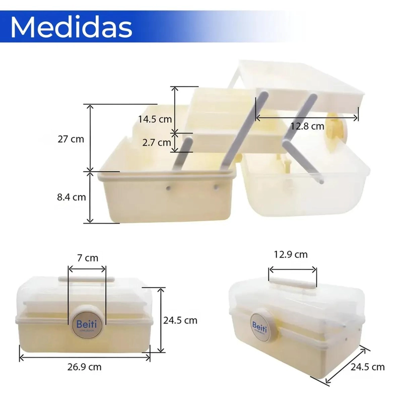 CAJA ORGANIZADORA PLASTICA MULTIUSO CON COMPARTIMIENTOS PARA ALMACENAMIENTO - 3