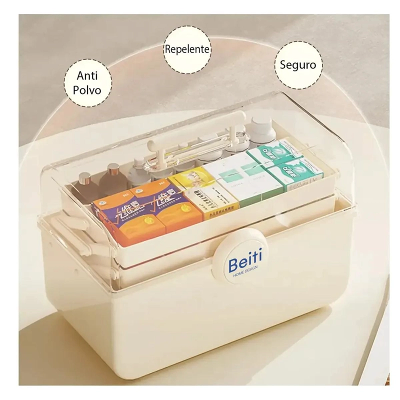 CAJA ORGANIZADORA PLASTICA MULTIUSO CON COMPARTIMIENTOS PARA ALMACENAMIENTO - 4