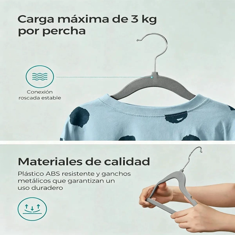 SET DE 30 PERCHAS INFANTILES DE TERCIOPELO ANTIDESLIZANTES - 3