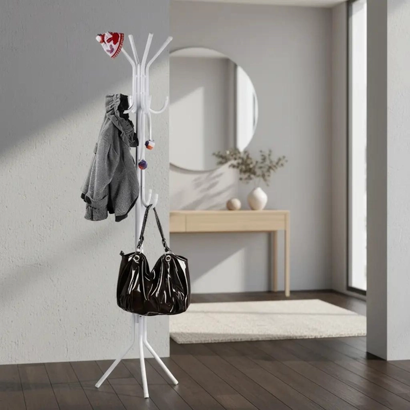 PERCHERO DE PIE PARA ROPA Y ACCESORIOS ALTURA 175 CM COLOR BLANCO - 1